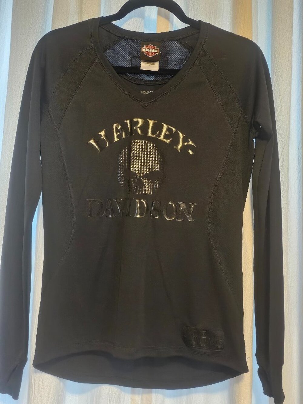 Harley Davidson Women’s Small Dri Fit Skull Performance Long Sleeve Shirt